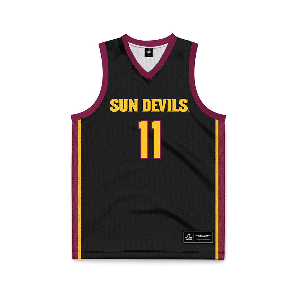 Arizona State - NCAA Men's Basketball : Kash Polk - Black Basketball Jersey-0