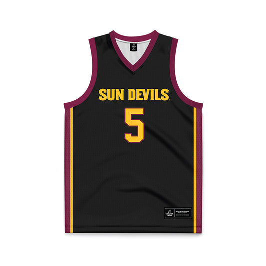 Arizona State - NCAA Men's Basketball : Amier Ali - Black Basketball Jersey