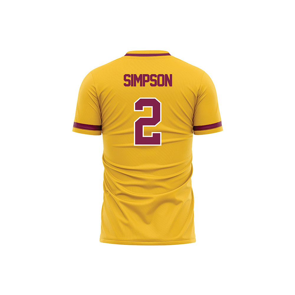 Arizona State - NCAA Women's Soccer : emilie simpson - Soccer Jersey Gold