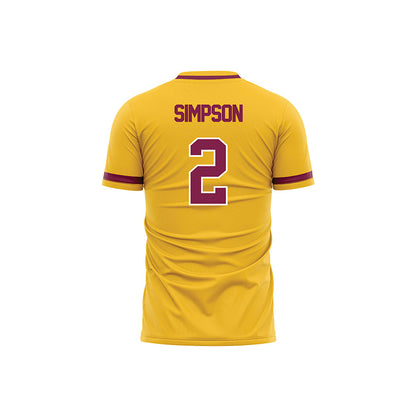 Arizona State - NCAA Women's Soccer : emilie simpson - Soccer Jersey Gold