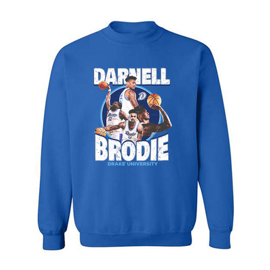 Drake - NCAA Men's Basketball : Darnell Brodie - Official 2023 - 2024 Post Season - Crewneck Sweatshirt