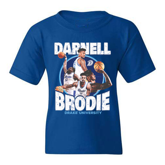Drake - NCAA Men's Basketball : Darnell Brodie - Official 2023 - 2024 Post Season - Youth T-Shirt