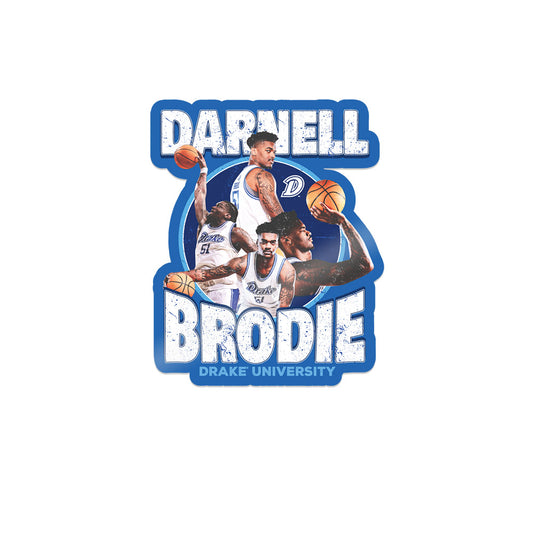 Drake - NCAA Men's Basketball : Darnell Brodie - Official 2023 - 2024 Post Season - Sticker