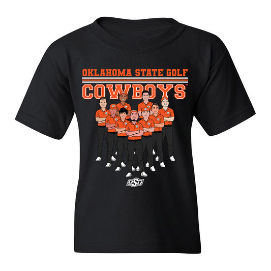 Oklahoma State - NCAA Men's Golf : Youth T-Shirt Team Caricature