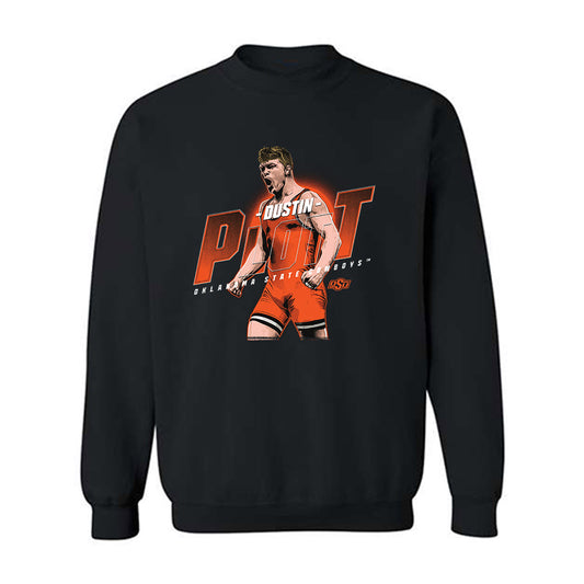 Oklahoma State - NCAA Wrestling : Dustin Plott - Crewneck Sweatshirt Individual Caricature