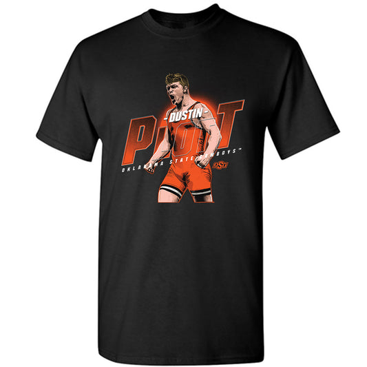 Oklahoma State - NCAA Wrestling : Dustin Plott - T-Shirt Individual Caricature