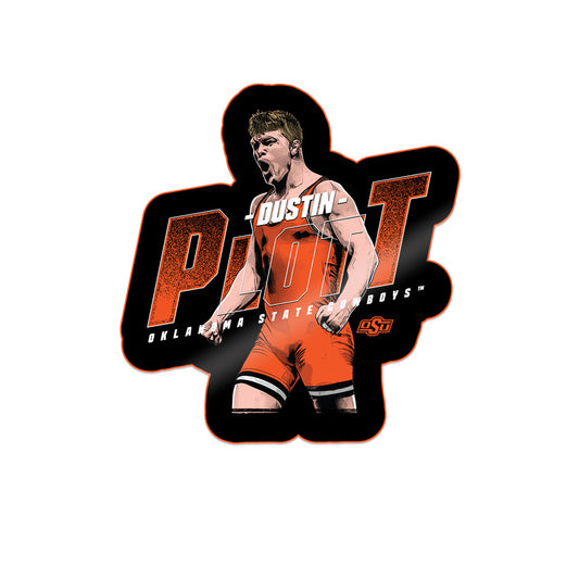 Oklahoma State - NCAA Wrestling : Dustin Plott - Sticker Individual Caricature