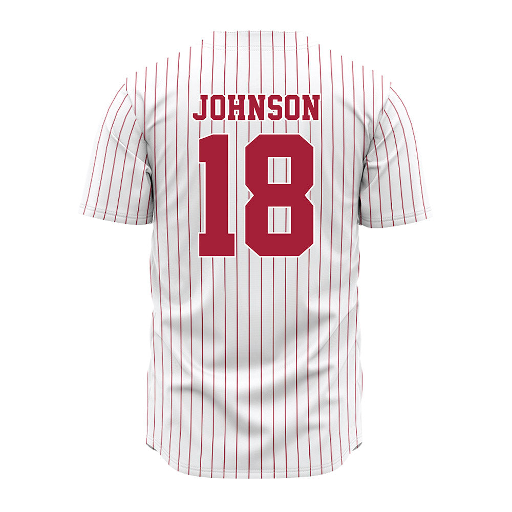 Alabama - NCAA Softball : Lauren Johnson - Softball Jersey White Pinstripe