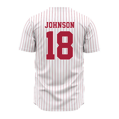 Alabama - NCAA Softball : Lauren Johnson - Softball Jersey White Pinstripe