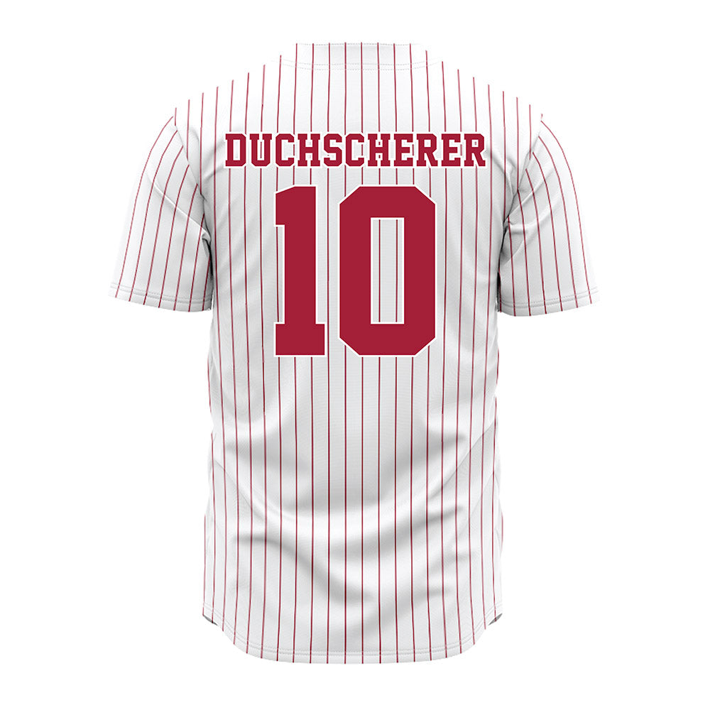 Alabama - NCAA Softball : Abby Duchscherer - Softball Jersey White Pinstripe