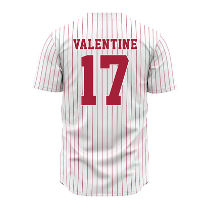 Alabama - NCAA Softball : Riley Valentine - Softball Jersey White Pinstripe