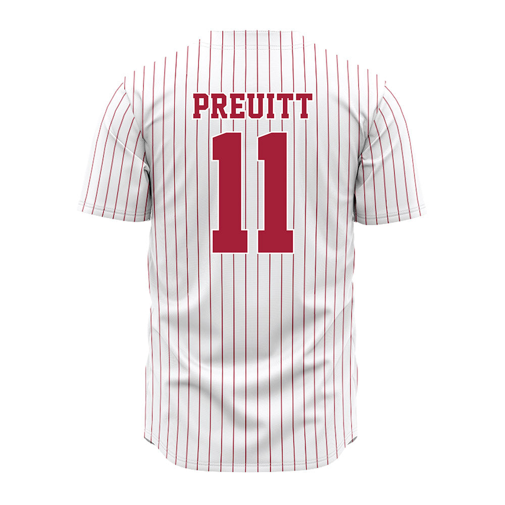 Alabama - NCAA Softball : Larissa Preuitt - Softball Jersey White Pinstripe