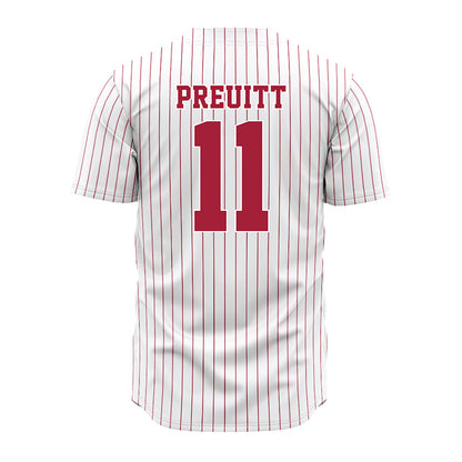 Alabama - NCAA Softball : Larissa Preuitt - Softball Jersey White Pinstripe