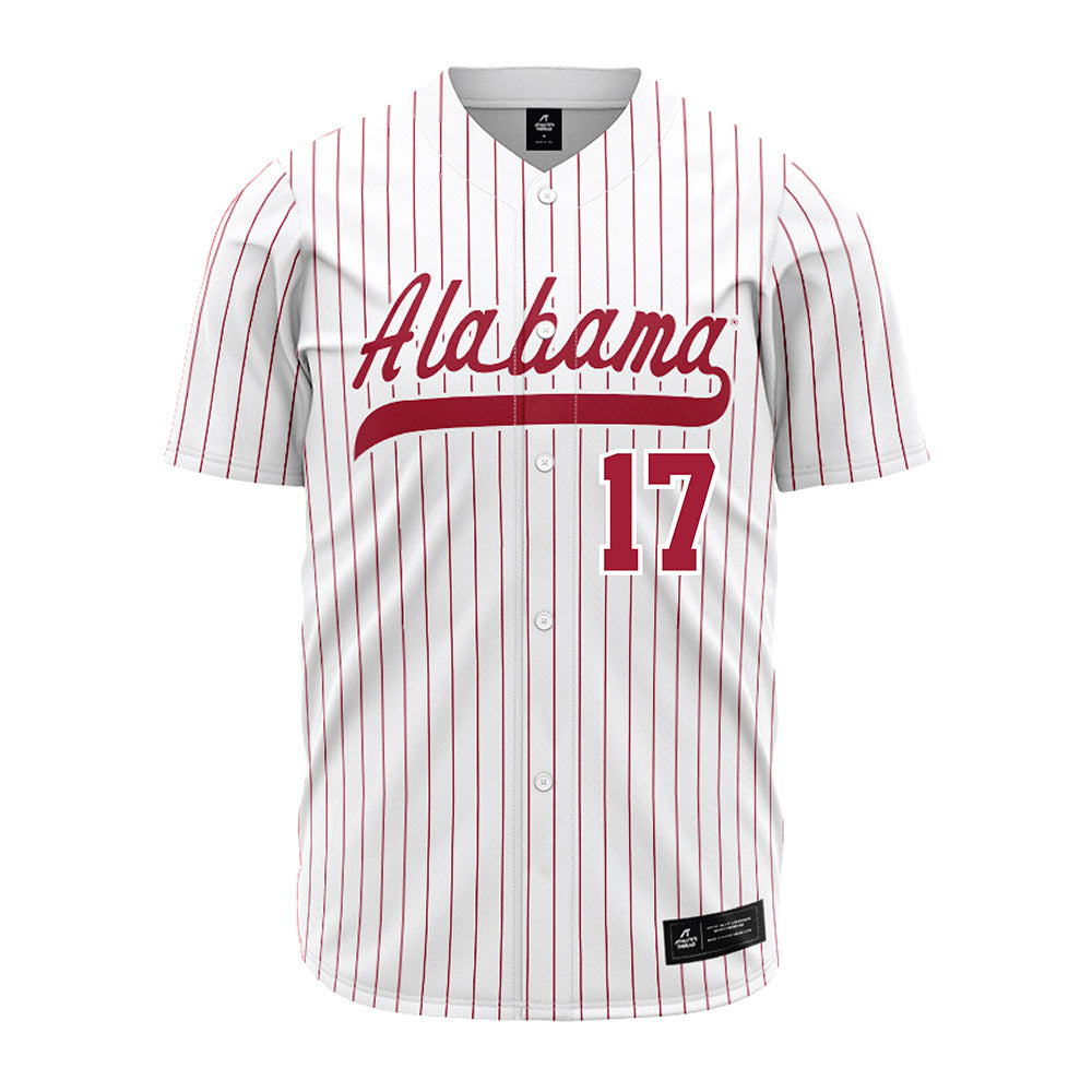 Alabama - NCAA Softball : Riley Valentine - Softball Jersey White Pinstripe