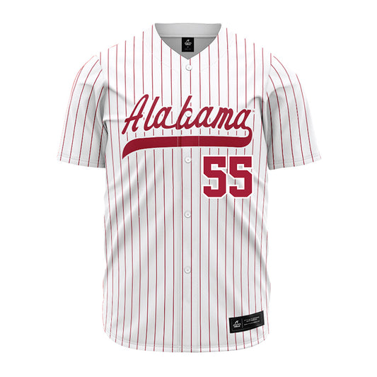 Alabama - NCAA Softball : Alea Johnson - Softball Jersey White Pinstripe