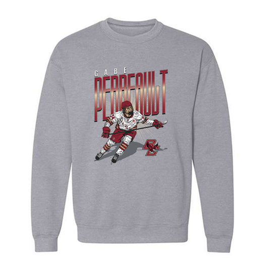 Boston College - NCAA Men's Ice Hockey : Gabe Perreault - Crewneck Sweatshirt Individual Caricature