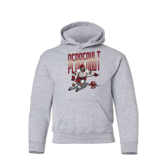 Boston College - NCAA Men's Ice Hockey : Gabe Perreault - Youth Hooded Sweatshirt Individual Caricature