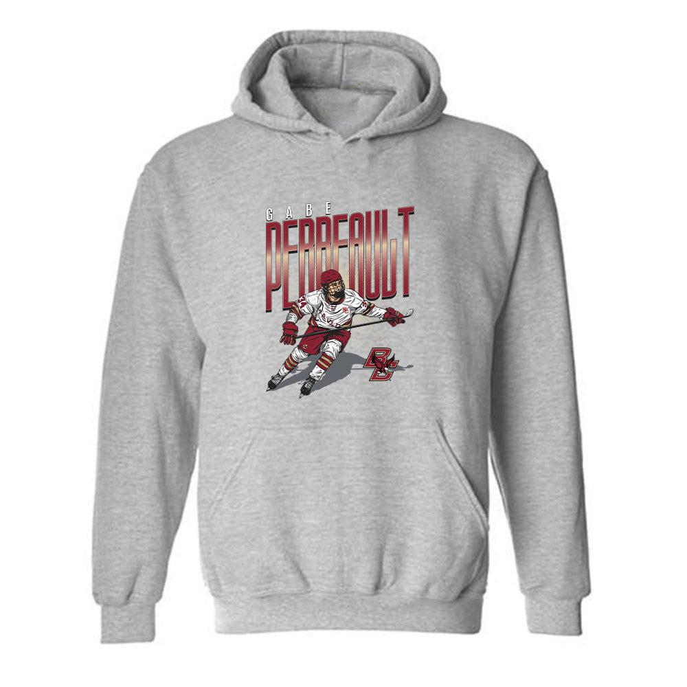 Boston College - NCAA Men's Ice Hockey : Gabe Perreault - Hooded Sweatshirt Individual Caricature