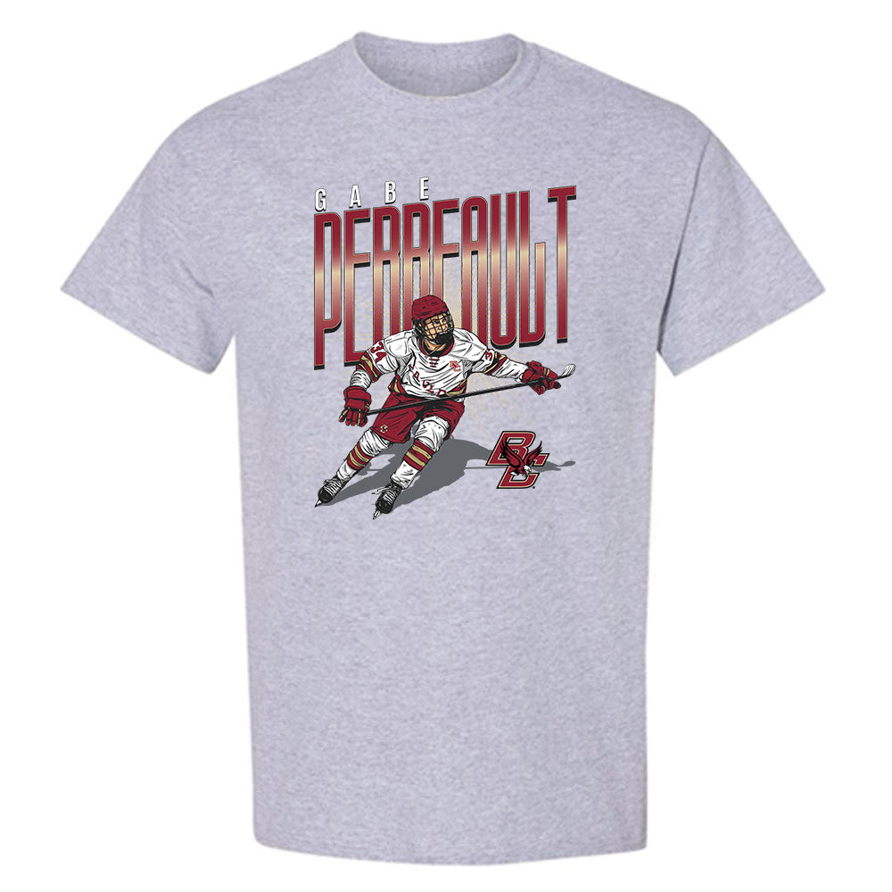 Boston College - NCAA Men's Ice Hockey : Gabe Perreault - T-Shirt Individual Caricature