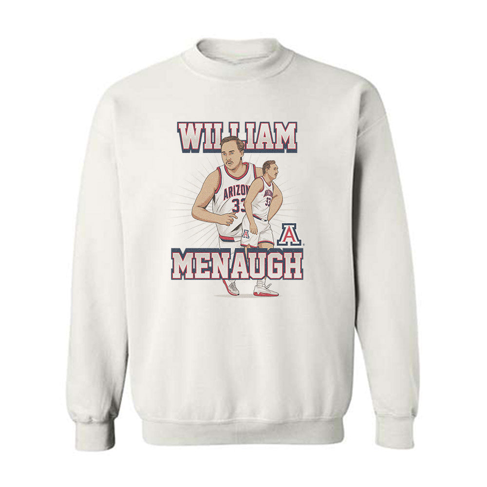 Arizona - NCAA Men's Basketball : William Menaugh - Crewneck Sweatshirt Individual Caricature