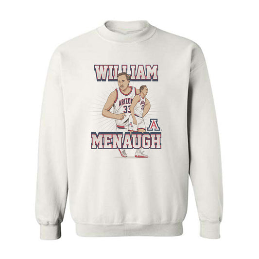 Arizona - NCAA Men's Basketball : William Menaugh - Crewneck Sweatshirt Individual Caricature