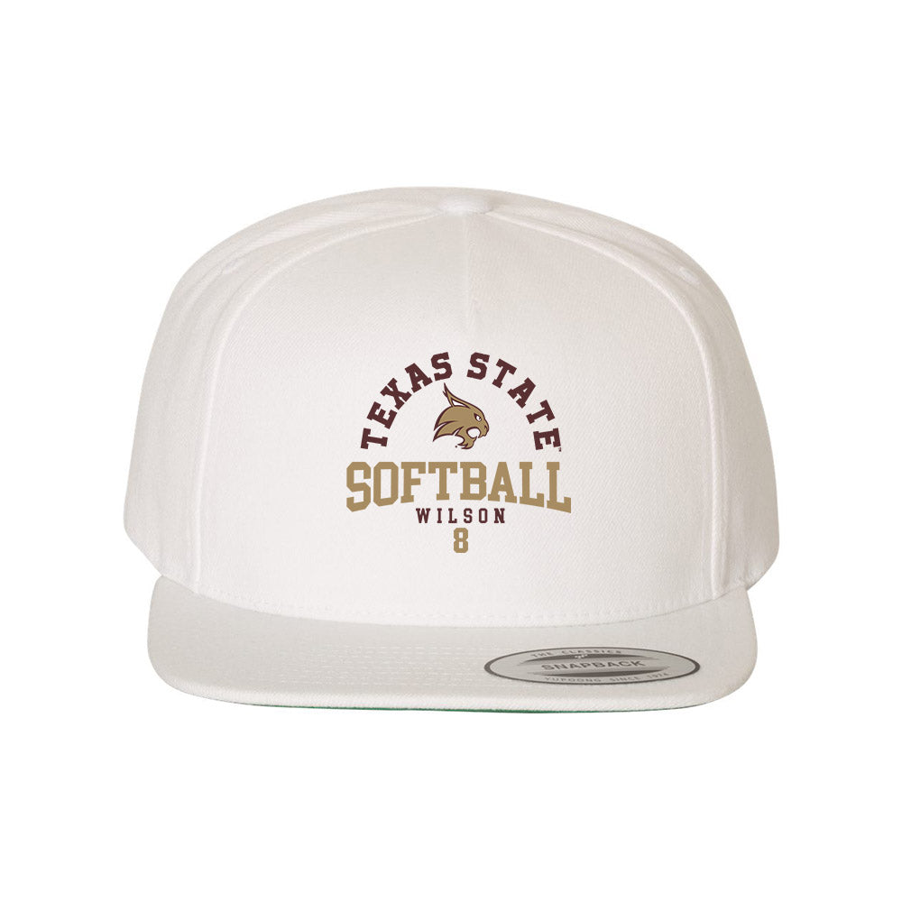 Texas State - NCAA Softball : Taylor Wilson - Snapback Hat-0