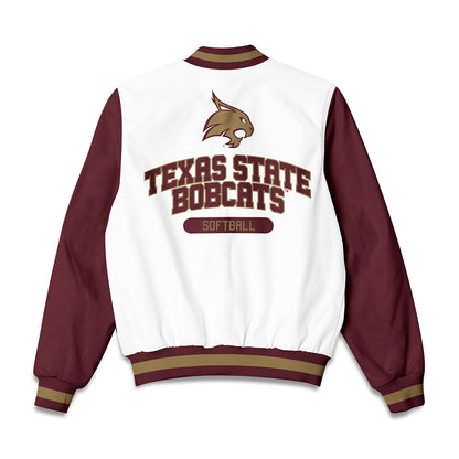 Texas State - NCAA Softball : Madison Azua - Bomber Jacket-1