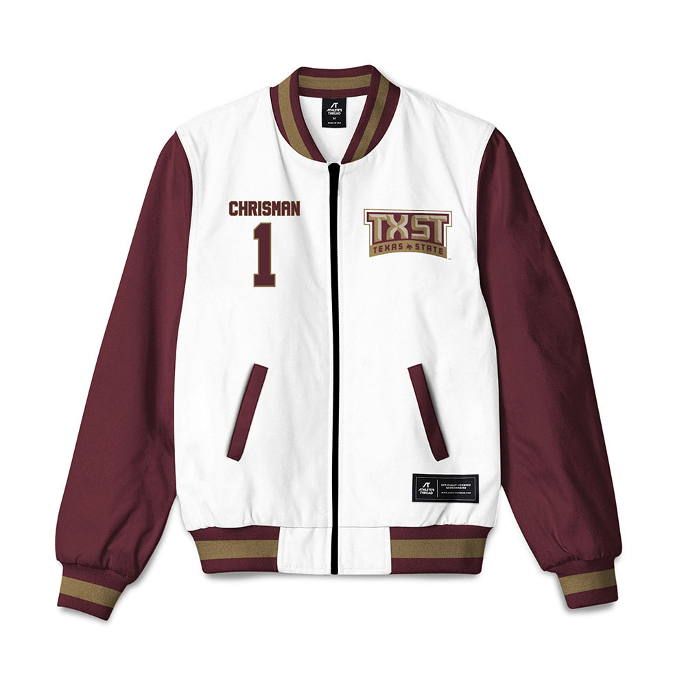 Texas State - NCAA Women's Soccer : Katelyn Chrisman - Bomber Jacket-0