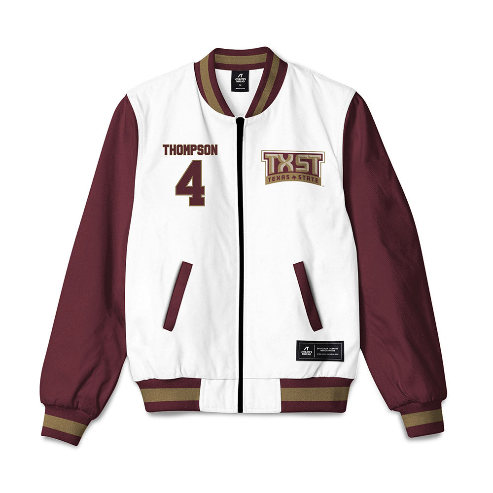 Texas State - NCAA Baseball : Cam Thompson - Bomber Jacket-0