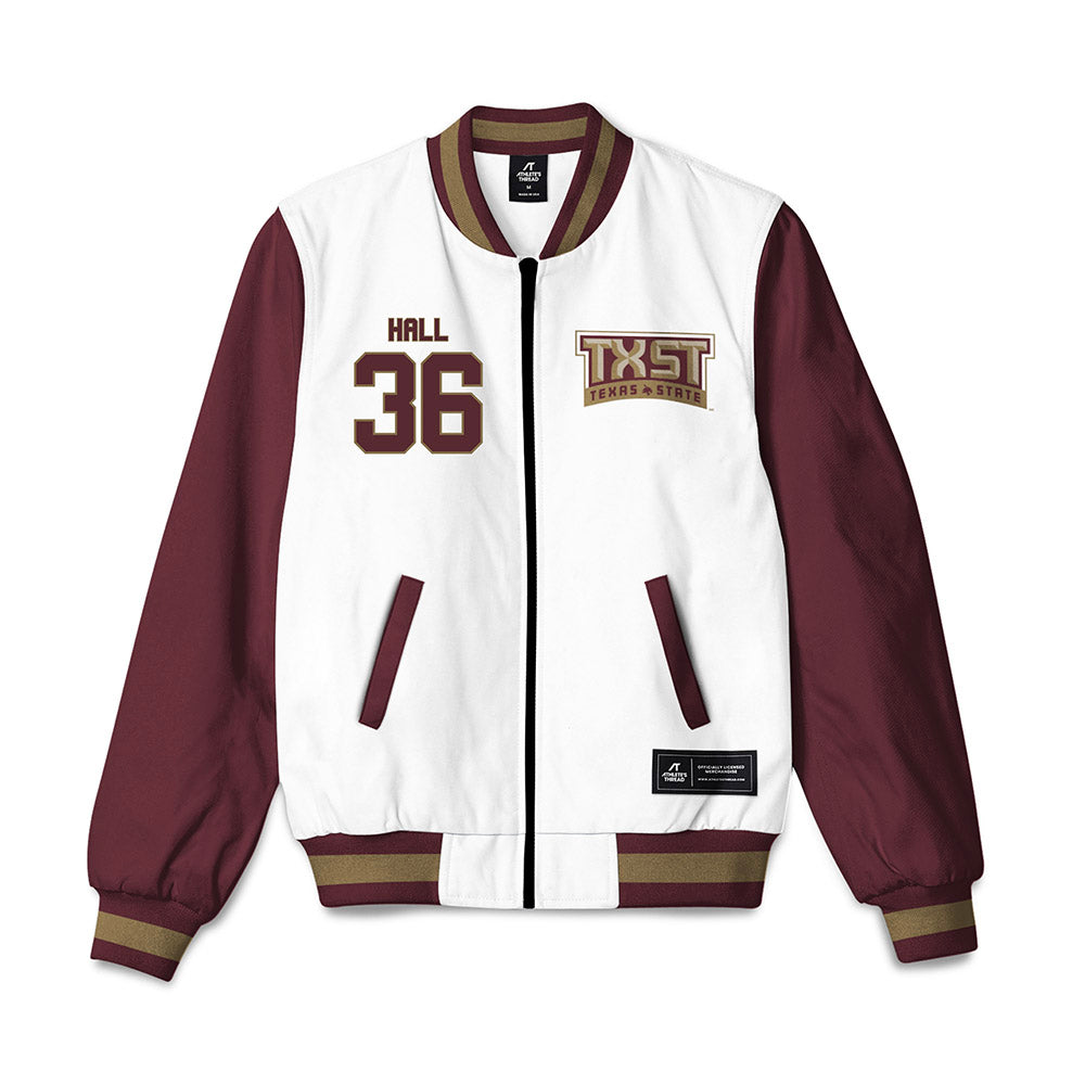 Texas State - NCAA Baseball : Sam Hall - Bomber Jacket-0