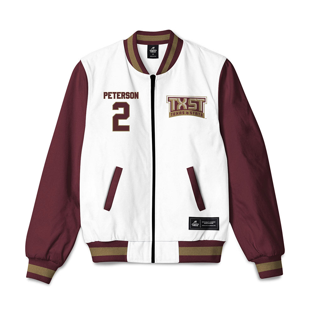 Texas State - NCAA Softball : Erin Peterson - Bomber Jacket-0