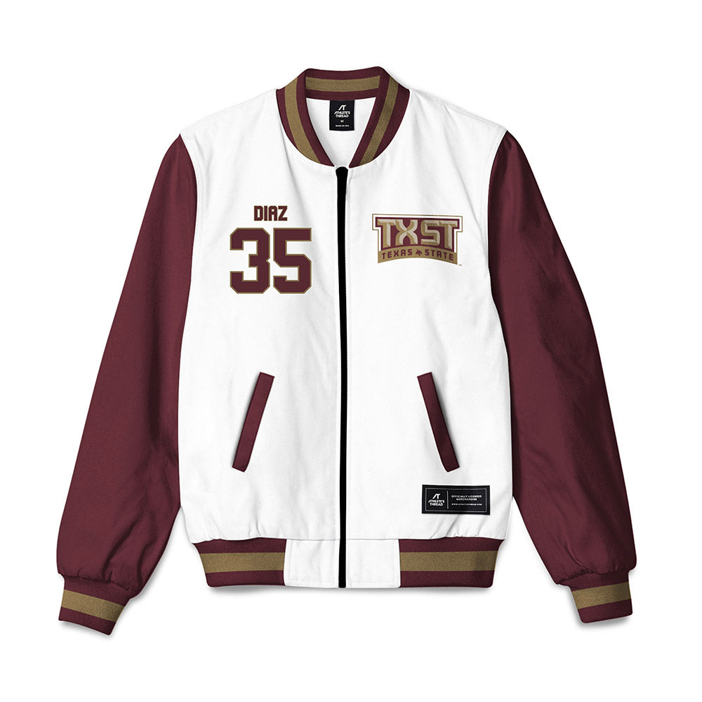 Texas State - NCAA Baseball : Colby Diaz - Bomber Jacket-0