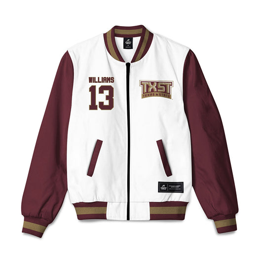 Texas State - NCAA Softball : Keely Williams - Bomber Jacket-0