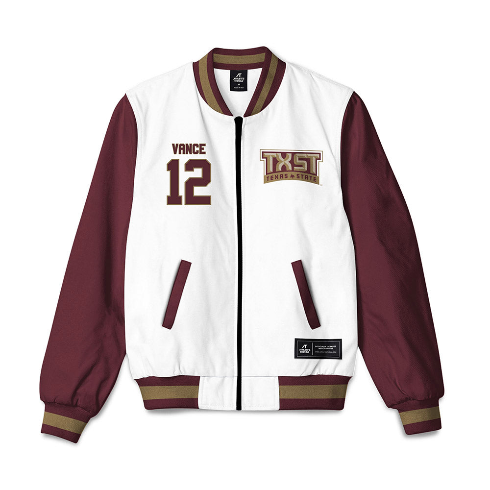 Texas State - NCAA Softball : Halee Vance - Bomber Jacket-0