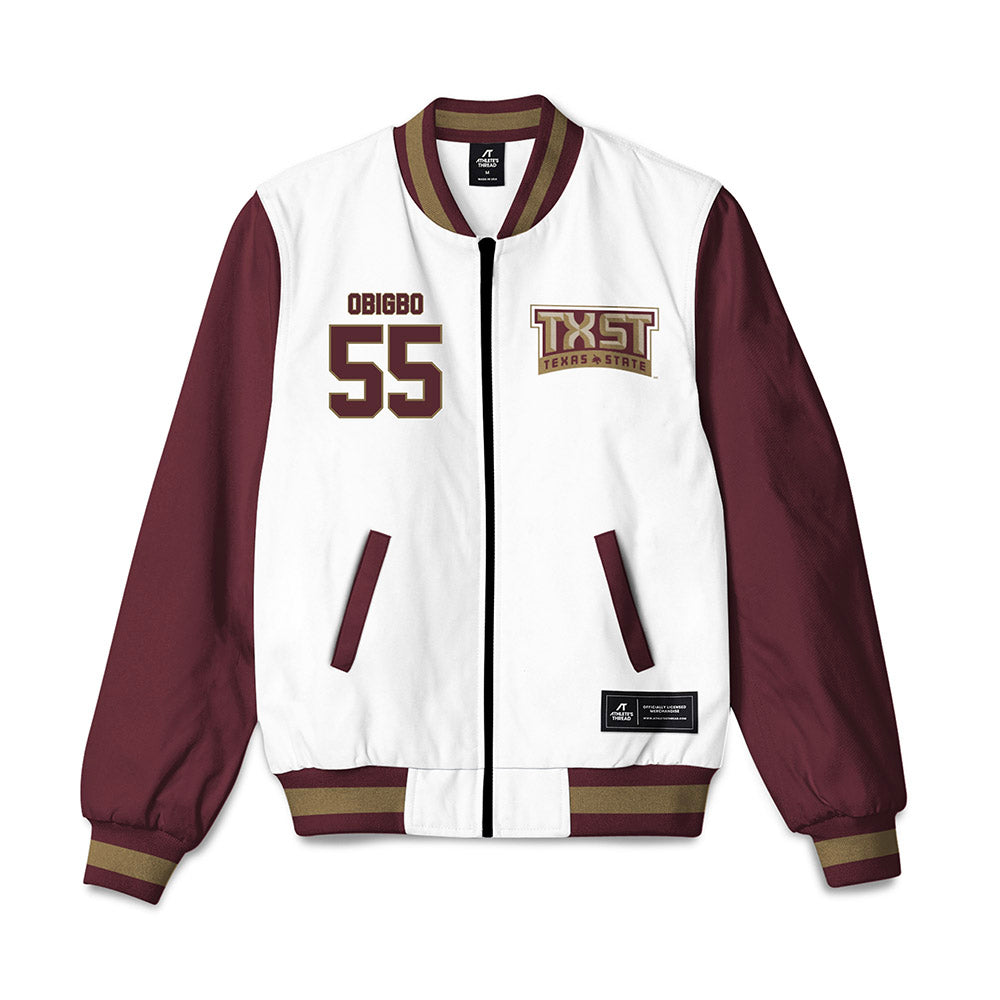 Texas State - NCAA Football : Jimeto Obigbo - Bomber Jacket-0