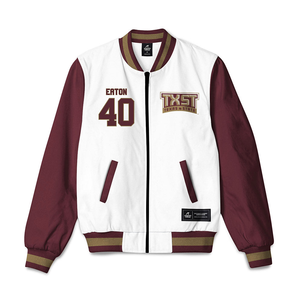 Texas State - NCAA Baseball : Austin Eaton - Bomber Jacket-0