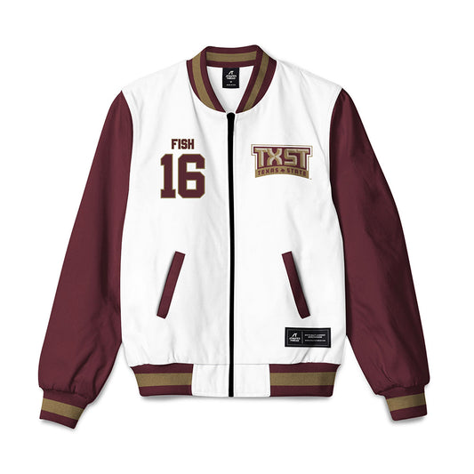 Texas State - NCAA Softball : Emily Fish - Bomber Jacket-0