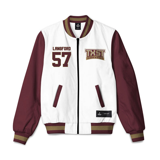 Texas State - NCAA Football : Ian Langford - Bomber Jacket-0