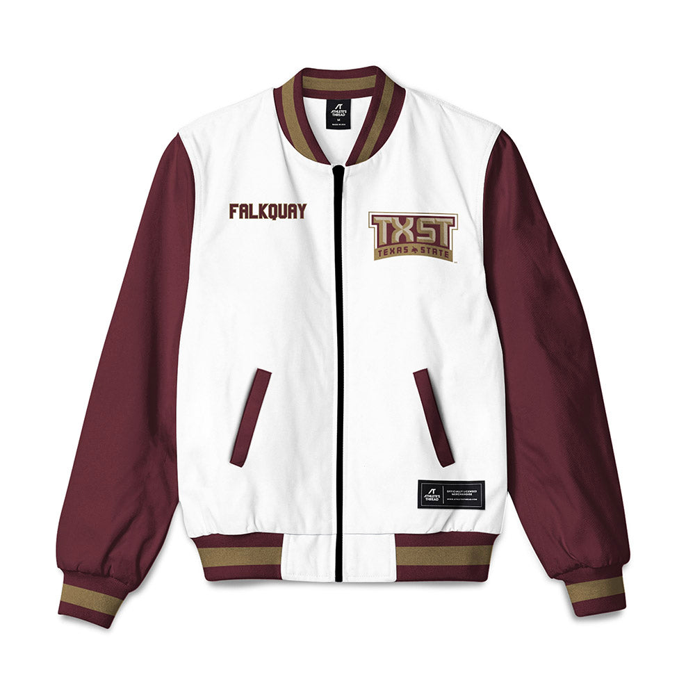 Texas State - NCAA Women's Track & Field : makhi falkquay - Bomber Jacket-0