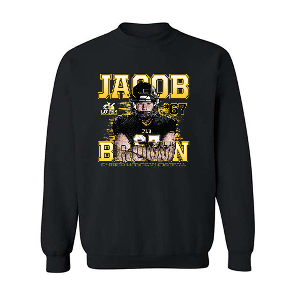 PLU - NCAA Football : Jacob Brown - Crewneck Sweatshirt Individual Caricature