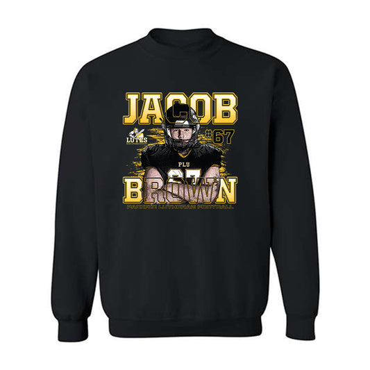 PLU - NCAA Football : Jacob Brown - Crewneck Sweatshirt Individual Caricature