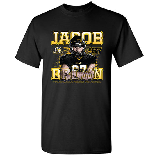 PLU - NCAA Football : Jacob Brown - T-Shirt Individual Caricature