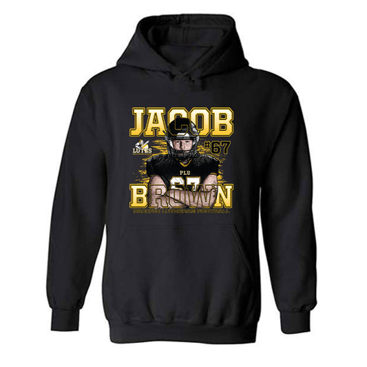 PLU - NCAA Football : Jacob Brown - Hooded Sweatshirt Individual Caricature