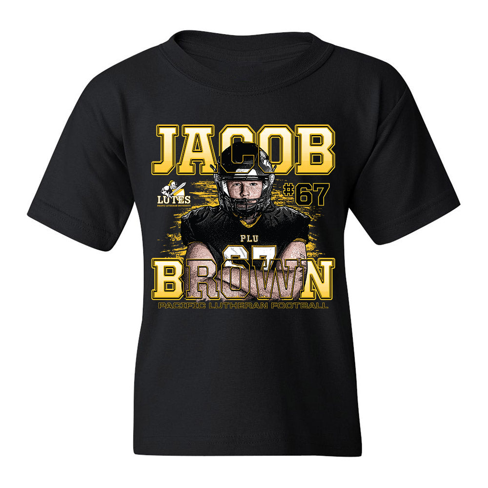 PLU - NCAA Football : Jacob Brown - Youth T-Shirt Individual Caricature