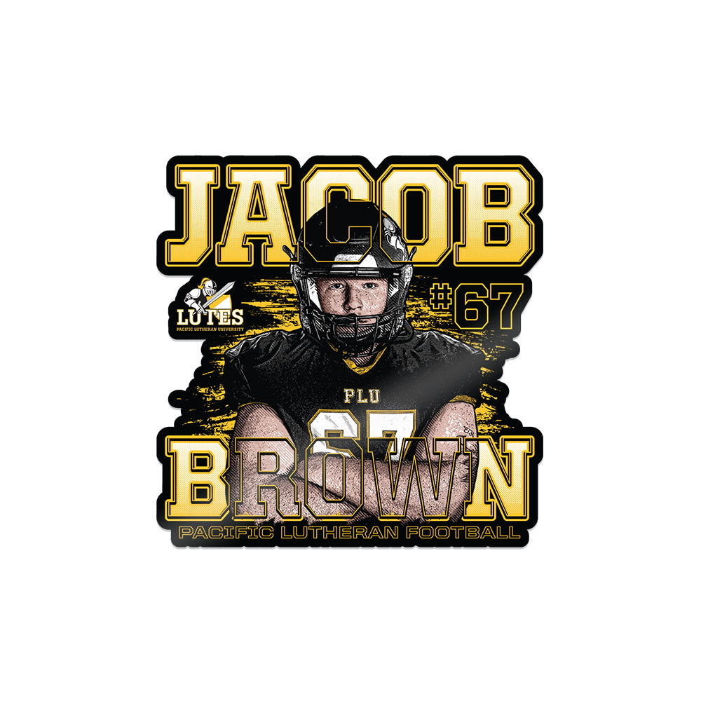 PLU - NCAA Football : Jacob Brown - Sticker Individual Caricature