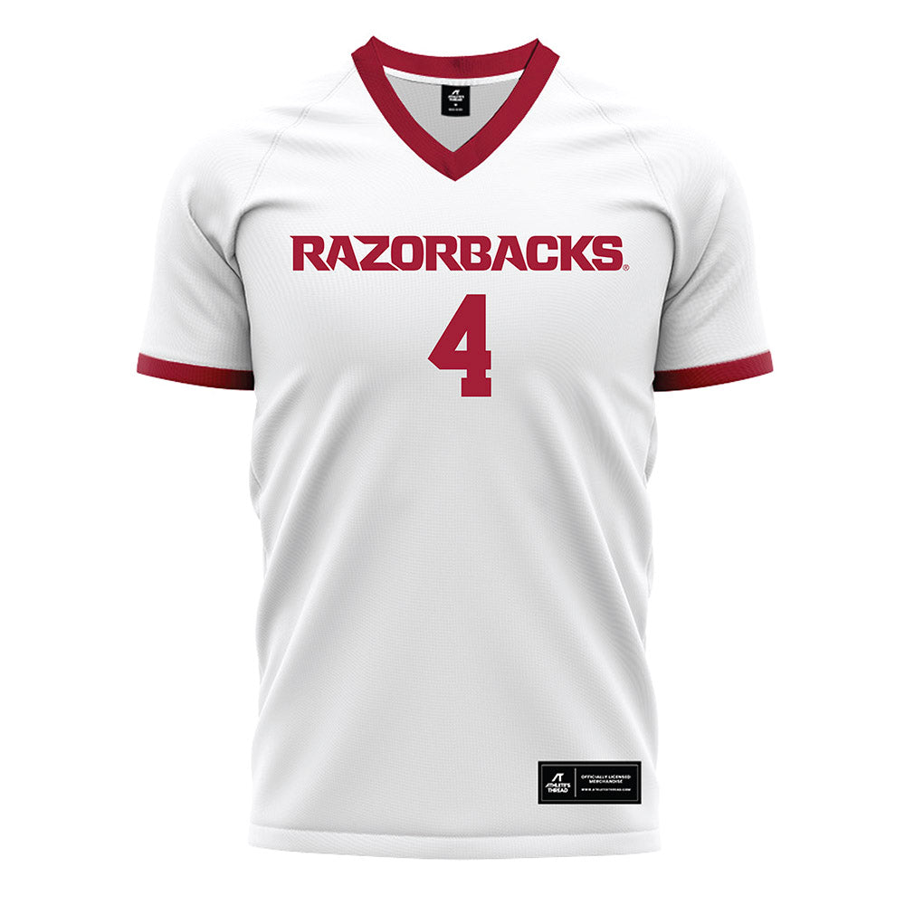 Arkansas - NCAA Women's Soccer : Jordan Hall - White Soccer Jersey