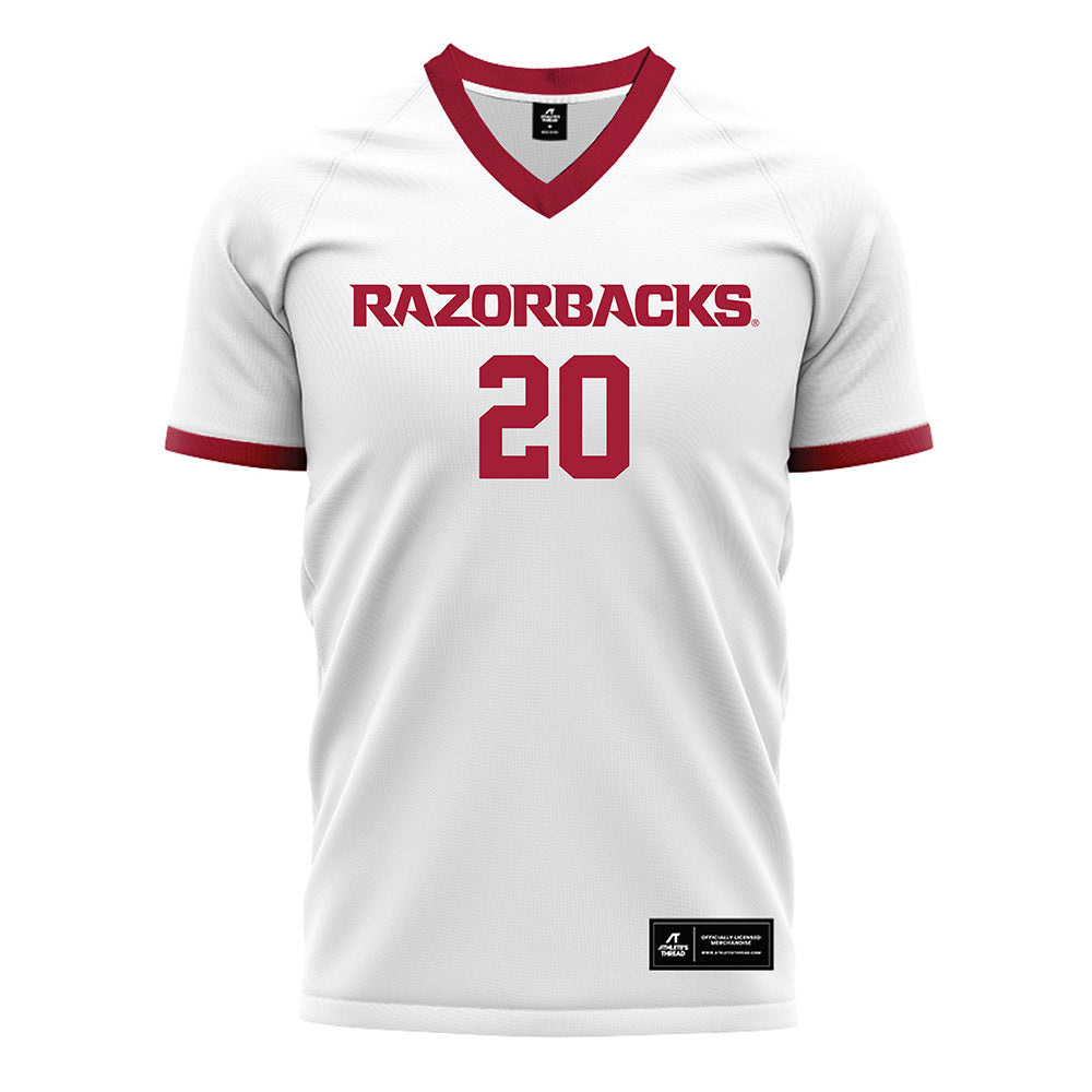 Arkansas - NCAA Women's Soccer : Natalie Wagner - White Soccer Jersey-0