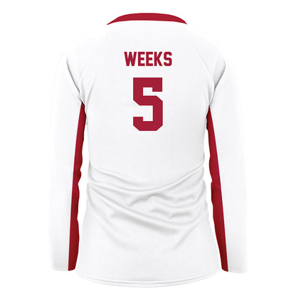 Arkansas - NCAA Women's Volleyball : Kylie Weeks - White Volleyball Jersey