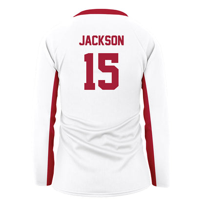 Arkansas - NCAA Women's Volleyball : Courtney Jackson - White Volleyball Jersey