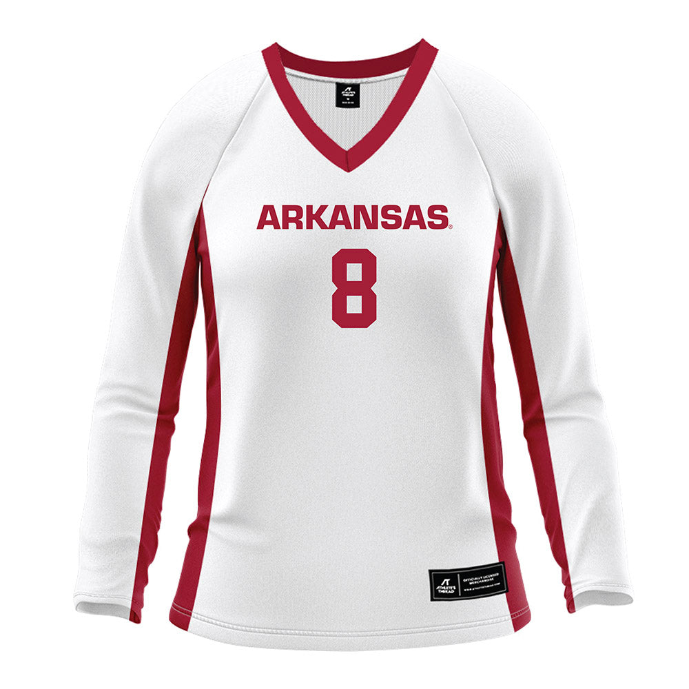 Arkansas - NCAA Women's Volleyball : Logan Jones - White Volleyball Jersey